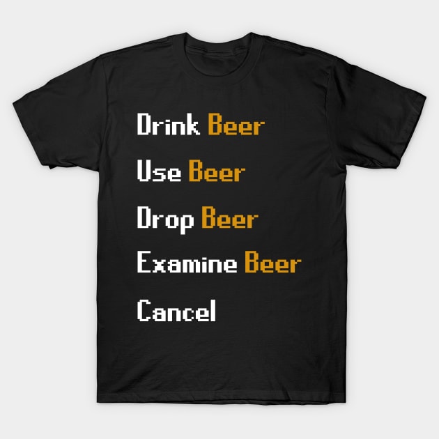 Drink Beer Scape Tshirt T-Shirt by DungeonDesigns